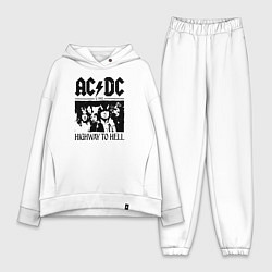 Женский костюм оверсайз ACDC highway to hell, цвет: белый