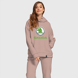 Женский костюм оверсайз Skoda, цвет: пыльно-розовый — фото 2