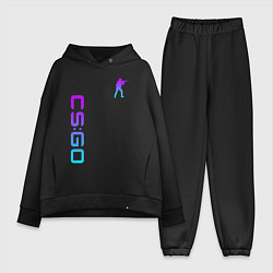 Женский костюм оверсайз CS GO NEON, цвет: черный