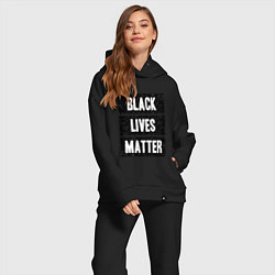 Женский костюм оверсайз Black lives matter Z, цвет: черный — фото 2