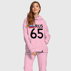 Женский костюм оверсайз RUS 65 цвета светло-розовый — фото 2