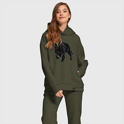 Женский костюм оверсайз Черный Волк, цвет: хаки — фото 2