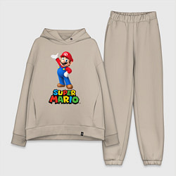 Женский костюм оверсайз Super Mario, цвет: миндальный