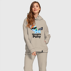 Женский костюм оверсайз Gangsta pony, цвет: миндальный — фото 2