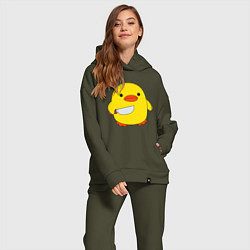 Женский костюм оверсайз УТКА С НОЖОМ КРУГЛЯШ, цвет: хаки — фото 2