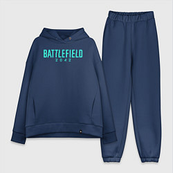 Женский костюм оверсайз Battlefield 2042 logo, цвет: тёмно-синий