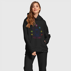 Женский костюм оверсайз Медитация, цвет: черный — фото 2