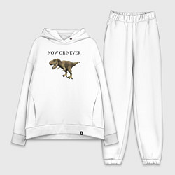 Женский костюм оверсайз Динозаврик, цвет: белый