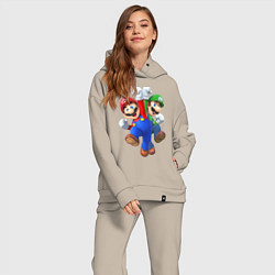 Женский костюм оверсайз Mario Bros, цвет: миндальный — фото 2