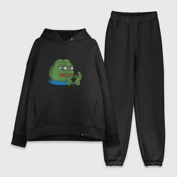 Женский костюм оверсайз Pepe love пепе лов, цвет: черный