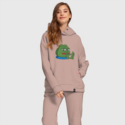 Женский костюм оверсайз Pepe love пепе лов, цвет: пыльно-розовый — фото 2