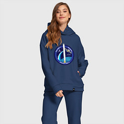 Женский костюм оверсайз SPACE X CRS-2, цвет: тёмно-синий — фото 2