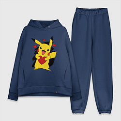 Женский костюм оверсайз ПИКАЧУ И СЕРДЕЧКО POKENON PIKACHU LOVE, цвет: тёмно-синий