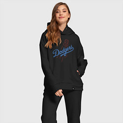 Женский костюм оверсайз Los Angeles Dodgers baseball, цвет: черный — фото 2
