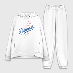 Женский костюм оверсайз Los Angeles Dodgers baseball, цвет: белый
