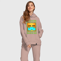 Женский костюм оверсайз GEOMETRY DASH КЛАССИКА УРОВЕНЬ, цвет: пыльно-розовый — фото 2