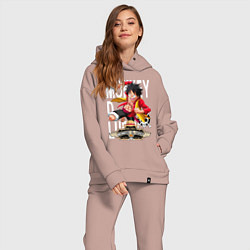 Женский костюм оверсайз One Piece Monkey Большой Куш Манки, цвет: пыльно-розовый — фото 2