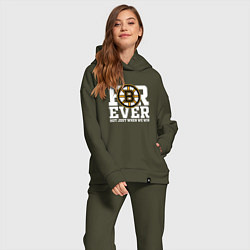 Женский костюм оверсайз FOREVER NOT JUST WHEN WE WIN, Boston Bruins, Босто, цвет: хаки — фото 2