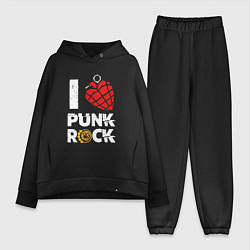 Женский костюм оверсайз I LOVE PUNK ROCK, цвет: черный