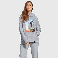 Женский костюм оверсайз Warrior of desert, цвет: меланж — фото 2