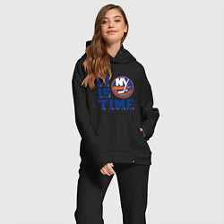 Женский костюм оверсайз It Is New York Islanders Time Нью Йорк Айлендерс, цвет: черный — фото 2
