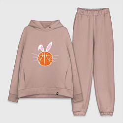 Женский костюм оверсайз Basketball Bunny, цвет: пыльно-розовый