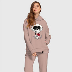 Женский костюм оверсайз Smile Hype Skull, цвет: пыльно-розовый — фото 2