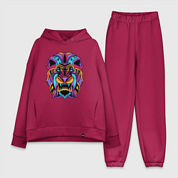 Женский костюм оверсайз Color lion Neon, цвет: маджента