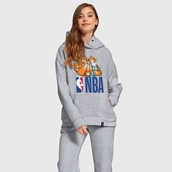 Женский костюм оверсайз NBA Tiger, цвет: меланж — фото 2