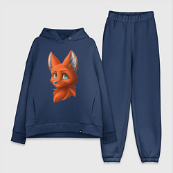 Женский костюм оверсайз Милая лисичка Cute fox, цвет: тёмно-синий