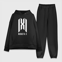 Женский костюм оверсайз Monsta x logo, цвет: черный