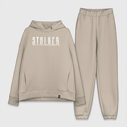 Женский костюм оверсайз S T A L K E R - Logo, цвет: миндальный