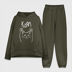 Женский костюм оверсайз KORN РОК КОТ, цвет: хаки