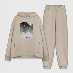 Женский костюм оверсайз Медведь и треугольные горы