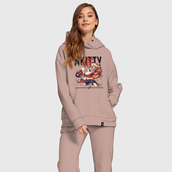 Женский костюм оверсайз Akitty, цвет: пыльно-розовый — фото 2