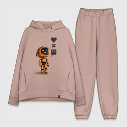 Женский костюм оверсайз Оранжевый робот с логотипом LDR
