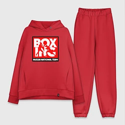 Женский костюм оверсайз Boxing team russia, цвет: красный
