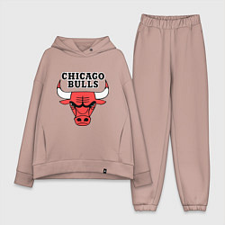 Женский костюм оверсайз Chicago Bulls, цвет: пыльно-розовый