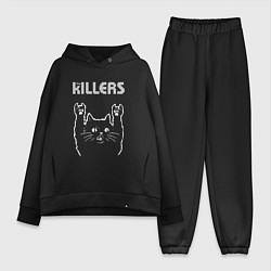 Женский костюм оверсайз The Killers рок кот, цвет: черный
