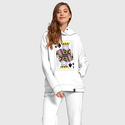 Женский костюм оверсайз Игральная карта - Король, цвет: белый — фото 2