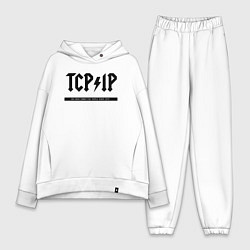 Женский костюм оверсайз TCPIP Connecting people since 1972, цвет: белый