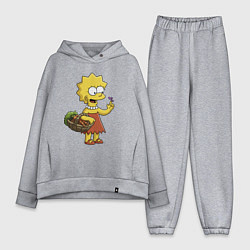 Женский костюм оверсайз Lisa Simpson с гусеницей на даче