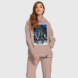 Женский костюм оверсайз Stray Kids Thunderous, цвет: пыльно-розовый — фото 2