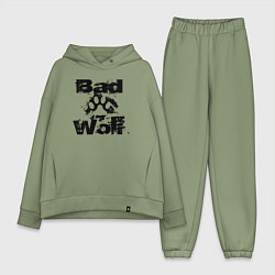 Женский костюм оверсайз Bad Wolf - Злой волк, цвет: авокадо