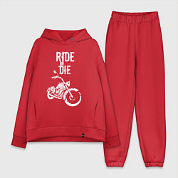 Женский костюм оверсайз Ride or Die винтаж, цвет: красный