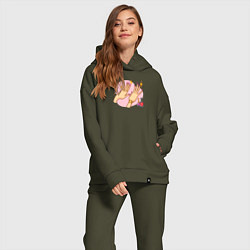 Женский костюм оверсайз Маникюр, цвет: хаки — фото 2