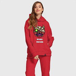 Женский костюм оверсайз Geometry Dash hard demon, цвет: красный — фото 2