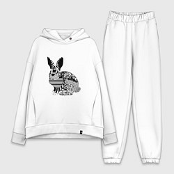 Женский костюм оверсайз Rabbit in patterns, цвет: белый