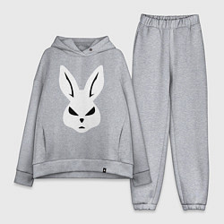 Женский костюм оверсайз Evil bunny head, цвет: меланж