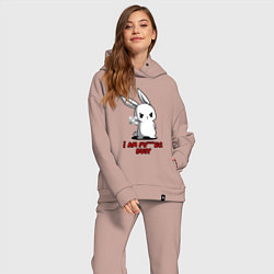 Женский костюм оверсайз Я чертовски занят, цвет: пыльно-розовый — фото 2